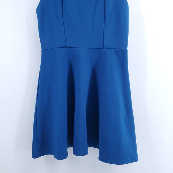 Silence+Noise Event Y2K Blue Fit&Flare Mini Skater Dress Geometric Bac CutOut S - Picture 4 of 13